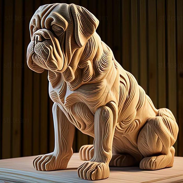 3D model American Mastiff dog (STL)